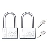 Padlock 2 Stück Langes Pad-Schloss mit 2 Gleichen Tasten 70mm Breiten Schließfächern mit Schlüssel Massive Stahl-hochleistungsschlösser für Den Innenb