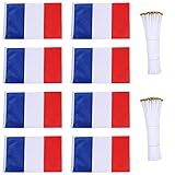 Handheld-Mini-Flagge-europäischer Tasse, Internationale Welt-Stick-Flagge, Lebendige Farbe Und Verblassen Resistente Nationalflagge Mit Rod France 100 Stück