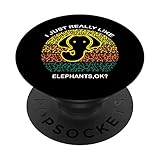 Lustiger Leoparden-Elefant I Just Really Like Elephants, Ok? PopSockets mit austauschbarem PopGrip