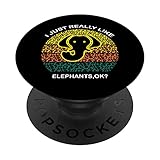 Lustiger Leoparden-Elefant I Just Really Like Elephants, Ok? PopSockets mit austauschbarem PopGrip