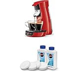 Philips Senseo Viva Cafe HD6563/80 Kaffeepadmaschine (Crema plus, Kaffee-Stärkeeinstellung) rot, mit Flüssigentkalker-S