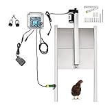 TZUTOGETHER automatisches Hühnertür Öffner Kit,Hühnerstall Türöffner mit Lichtsensor/Timer,Hühnerstalltüröffner mit Fernbedienung,wasserdichte&automatische Begrenzung&Not-Aus-Funk