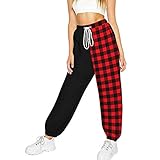 Jogginghose Trainingshose Relaxhose Damen Jogger Sweathose Zweifarbig Baumwollmix (Color : B, Size : S)