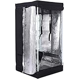 COSTWAY Growbox Darkroom Growzelt Grow Tent Zuchtschrank Pflanzenzucht Gewächszelt (60x60x120 cm)