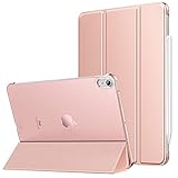 MoKo Hülle Kompatibel mit iPad Air 4. Generation 2020 iPad 10.9 Zoll 2020 Tablet, [Unterstützt 2. Gen iPencil Laden] PU Leder Tasche Transluzent Rückseite Schutzhülle Auto Schlaf/Wach, Roság