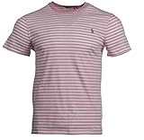 Ralph Lauren Herren Rundhals T-Shirt - Horizontal gestreift (Pink, M, m)