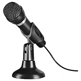 Speedlink CAPO Desk & Hand Microphone - Tisch- und Handmikrofon, exzellente Klangqualität für Sprach- und Gesangsaufnahmen, schw