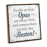 ARTFAVES® Holzschild mit Spruch - Es gibt so viele OPAs auf Dieser Welt | Shabby Chic Vintage-Look Geschenk zum Thema Familie/Großeltern | Größe: 19 x 19