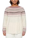 ESPRIT Curvy Jacquard-Pullover aus Bio-Baumwoll-Mix