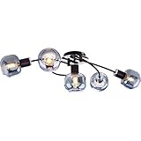 Deckenlampe Deckenleuchte Wohnzimmerlampe Küchenleuchte, Rauch Design Bronzefarben, Metall Glas, LxBxH 63x38x21