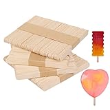 Eisform Holzstab, Eisstiele aus holz, Packung mit 200 Holzstäbchen Eisstangen, hölzernen Spateln, DIY-Kunsthandwerk, Holzstäbchen zum Basteln, Rü