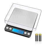 GRIFEMA Küchenwaage Digitale Profi (Hochpräzise 0.01g-500g)- Feinwaage mit LCD Display und 2 Batterien, Briefwaage Abstellautomatik und Tara, Kitchen Scale Klein mit 6 Maßeinheit, Briefwaage E