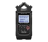 Zoom H4n Pro Black/220GE Handy Recorder - Audio Aufnahmegerät (4 Spuren, Mikrofonverstärker, bis 140 db SPL, 3, 5 mm Klinke In, +24/48V Phantomspeisung, 1, 9' LCD, bis zu 32GB SD), schw