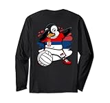 Dabbing Pinguin Serbia Volleyball Fans Trikot Sommer Sport Lang