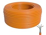 BIGtec CAT 7 Netzwerkkabel Verlegekabel LAN Kabel 100m CAT7 PiMF halogenfrei Zertifiziert GHMT BauPVO Eca POE orange Netzwerk Installationskabel Datenkab