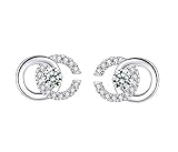 Baobei Frauen Brief Ohrstecker Ohrringe 925 Sterling Silber Zirkonia Brief Infinity Ohrstecker Eleganter feiner Schmuck für Frauen Mädchen mit Schmuck