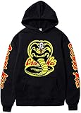 EMLAI Herren Kapuzenpullover Cobra Kai The Karate Schlange Druck Fashion Casual Kung Fury Hoodie mit Fleece Winter Warm (M, 0 Schwarz-0)