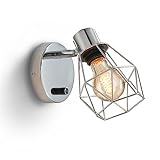Lightess Wandleuchte Innen Dimmbar, verstellbare Wandlampe aus Metall, Chrom, E27, Retro/Vintage Wandspot mit Schalter für Schlafzimmer Wohnzimmer Flur Cafe Bar Restaurant Hotel (Ohne Leuchtmittel)
