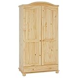 IDIMEX Garderobenschrank Dielenschrank Kleiderschrank Bergen, Kiefer, 2-türig 2-Türen, Natur im L