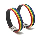 GOS Best Supplies 2er-Pack Regenbogen-Armbänder Mehrfarbig Rainbow Freundschaft LGBTI