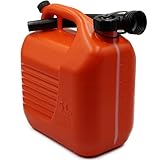 D2D | Kanister incl. Ausgießer - 1 Stück - 5 Liter - aus robustem HDPE-Kunststoff - Farbe: Rot / Orange Kraftstoffkanister Wasserkanister mit UN-Zulassung