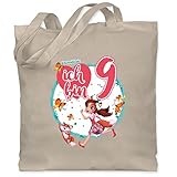 Shirtracer Enchantimals Tasche - Ich bin 9 - Felicity Fox & Flick - Unisize - Naturweiß - Geschenk - WM101 - Stoffbeutel aus Baumwolle Jutebeutel lange Henk