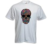 Mexican T-Shirt Black Flower Skull weiß Rockabilly Biker Muertos Gr. XL