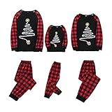 Kuschelig Weihnachts Pyjama Couple Weihnachtspyjama Familie Set Weihnachten Schlafanzug Lang Winter Damen Herren Kinder Nachtwäsche Nachthemd Hausanzug Schlafanzüge Family Sleepwear S