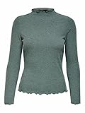 ONLY Damen Onlemma L/S High Neck Top Noos JRS Langarmshirt, Balsam Greendetail:melange, M