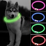 CCWW LED Leuchthalsband für Hunde USB Aufladbar LED Hundehalsband Stück hundehalsband Leuchtend Wiederaufladbares und Längenverstellbareres mit DREI Beleuchtungsmodi für H