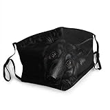 Portrait eines Deutschen Schäferhundes auf einem schwarzen Gesicht M-A-S-K Pocket waschbare Gesichts-Bandanas Sturmhaube Wiederverwendbarer Stoff M-A-S-Ks Einstellbar mit F