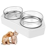 Legendog Doppelt Haustier Food Bood Nonslip Abnehmbar SchräG 8 ° Geneigt Haustier FüTterungsschale Katze SchüSsel Welpen Waschbar E