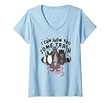 Damen Waschbär Ratte Maus Comic Cartoon Karneval Halloween Kostüm T-Shirt mit V