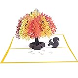 Pop-Up Karte 3D Geburtstagskarte Großer Baum Eichhörnchen Wald Glückwunschkarte Frau Oder Mutter (Geburtstagskarte, Geburtstag, Gute Besserung) - Popup Glückwunschkarte mit Blumenstrauß