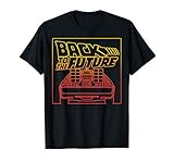 Back To The Future DeLorean Gradient Line Art T-S