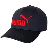 PUMA Herren Evercat Luke Stretch Fit Cap Baseballkappe, Schwarz/Feuerrot, L/XL