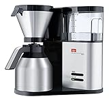 Melitta AromaElegance Therm 1012-04, Filterkaffeemaschine mit Thermkanne, Aroma Control, Schwarz Filter-Kaffeemaschine, 1.2 liters, silber, E