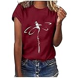 Bunte Blumen Motiv T-Shirt Damen Sommer Oberteile Lässig Print Kurzarm O-Ausschnitt Locker T-Shirt Bluse Top Casual Einfarbig Basic Gestückelte Tees Tops Elegant Locker Mädchen Alltag Ob