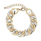 Harilla Kubanische Kette Schwerer Luxus Starke Chunky Geschenkzubehör, Mode, Miam, i Bling Long Link Schmuck Hip Hop Halsketten Halsband für Party Frauen - Armb