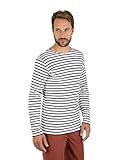 Armor Lux Herren Houat Pullover, Blanc/Navire, XXXL