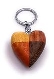H-Customs Buntes Herz Liebe Holz Edel Handmade Schlüsselanhänger Anhäng
