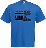 The Walking Dead T-Shirt Eeny Meeny Miny Moe Negan Lucille Shirt Royalblau M