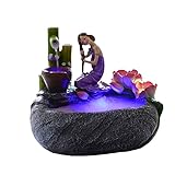 jinyi2016SHOP Tischbrunnen Harz Blume Fee Figur Wasserbrunnen Handwerk Hochzeit Geschenk Indoor Waterscape Kreative Büro Desktop Feng Shui Ornamente Zimmerbrunnen (Color : A)