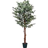 PLANTASIA® Marihuana-Strauch, Echtholzstamm, Kunstbaum, Kunstpflanze - 150 cm, Schadstoffgeprü