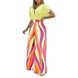 cordar Zweiteilige Outfits für Damen, Sommer-Blumendruck, Kurzarm-Oberteile und lockere Lange Hosen-Sets, lässiger Bodysuit, Trainingsanzüg