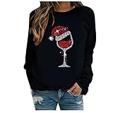 Weihnachten Valentinstag lose Grauer Pullover Korsett Leggings schwarzer Rollkragenpullover Damen Ausschnitt Oberteil Damen Frauen blusen l?ssige naht gestreifte Rundhals-top-m?dchen Mode t-S