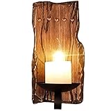 VOMI E14 Wandleuchte Holz Vintage Innen Kerzen Wandlampe mit Eisen Halterung, Schwarz Retro Klassisch Deko Wand Lampe für Treppen Flur Aisle Loft Bar Schlafzimmer,C (C)