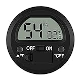 WDJZNH Runder digital eingebettetes Thermometer Hygrometer für Zigarrenkasten PET Reptily House Temperatur Monitor Luftfeuchtigk