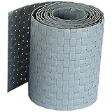 workingHOUSE Polyrattan-Sichtschutzstreifen, Sichtschutz für Doppelstabmatten Zaun, 19 x 255 cm (Hellgrau)