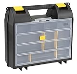 Stanley Maschinenkoffer / Werkzeugkoffer mit Organizer (36x14x33cm, Koffer für Elektrowerkzeuge, mit Schaumstoffeinlage für besseren Halt, Werkzeugbox mit Öse für Vorhängeschloss) 1-92-734